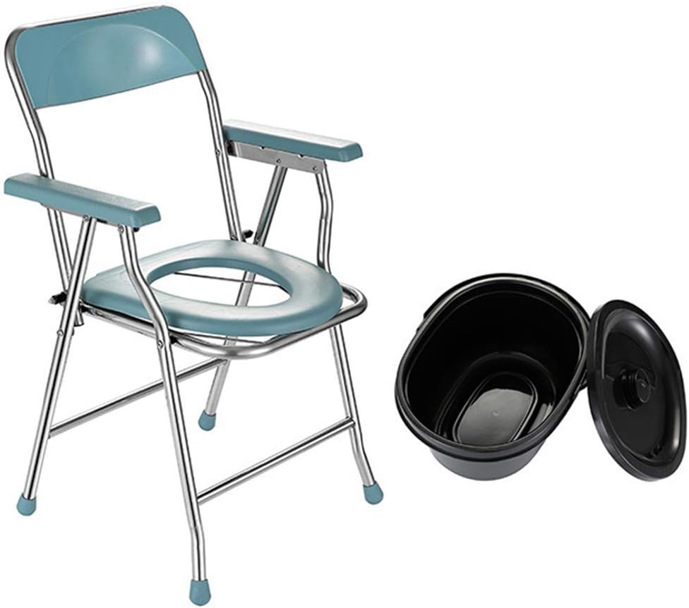 Commode Chair Bathroom Safety Frame Toilet Seat Shower Chair Folding Bedside Potty Chair for Elderly Seniors Disabled W1178