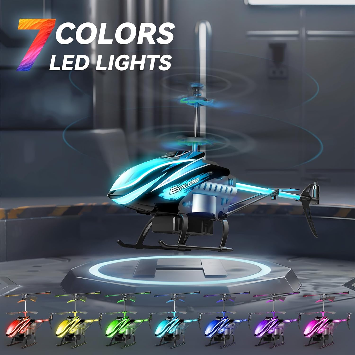 RC Helicopter for Kids Indoor Play with LED Lights K5670