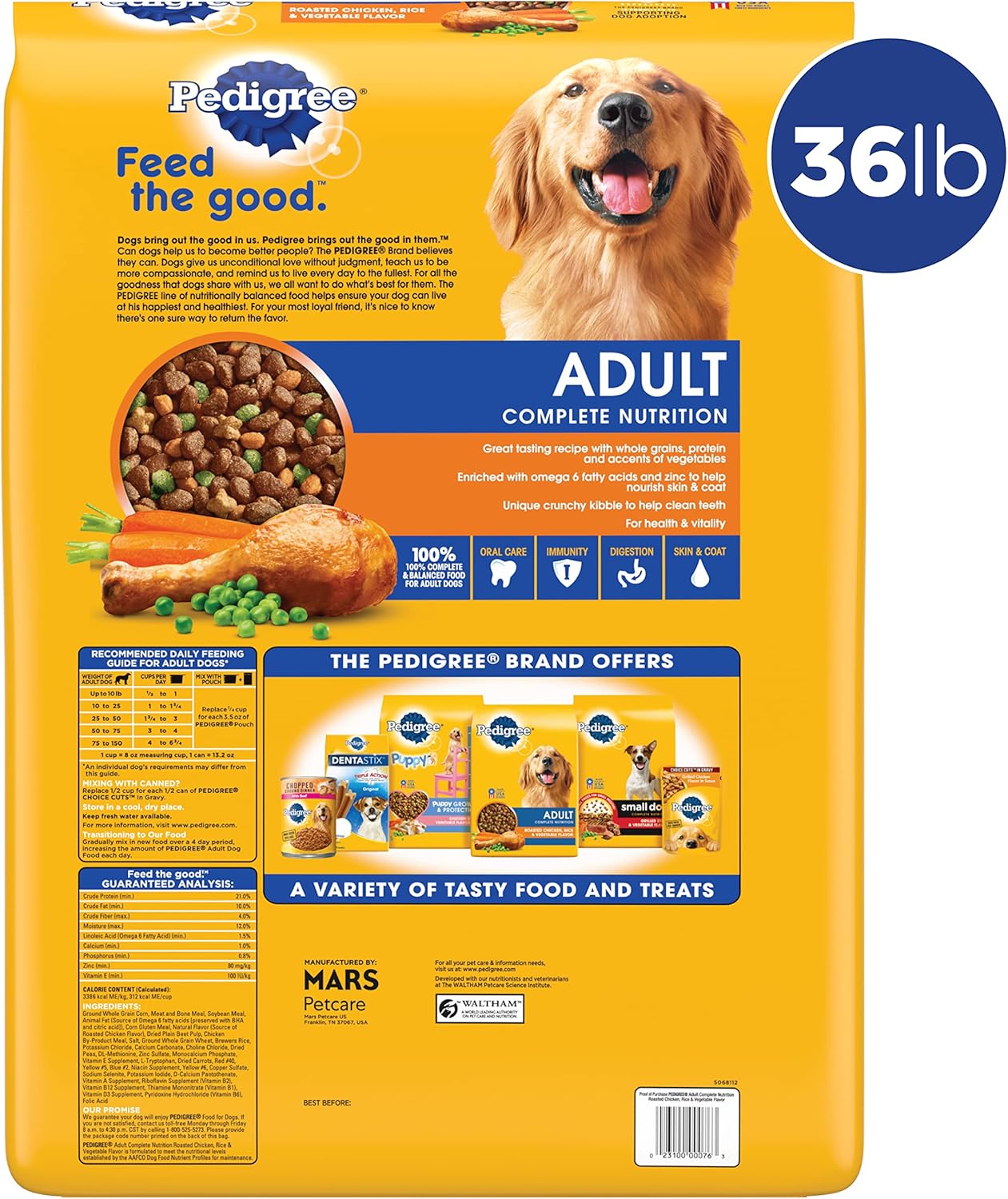 Adult Dry Dog Food Roasted Chicken, Rice & Vegetable Flavor, 36 lb. Bag O8709