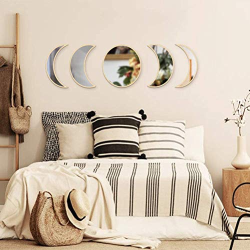 Moon Phase Mirror Set Acrylic Wall Decor for Home Living Room Bedroom L704
