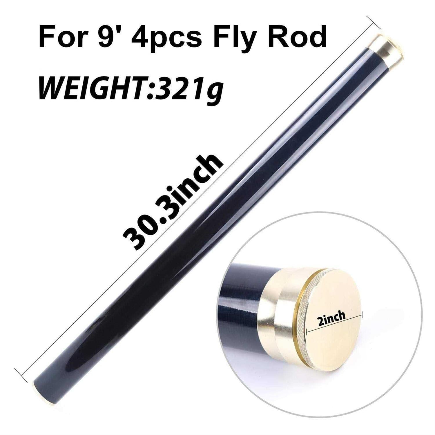 Carbon Fiber Fly Fishing Rod Travel Tube with Aluminum Cap G208778