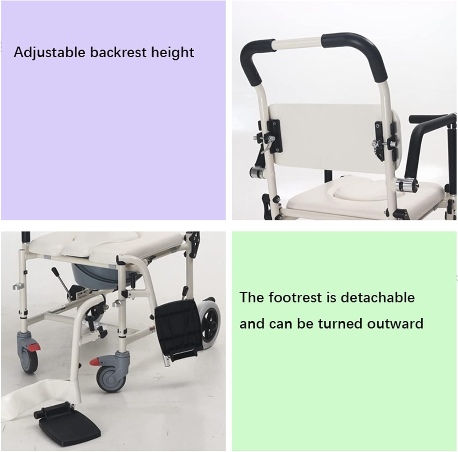Bedside Toilet, Rolling Shower Wheelchair, Patient Transfer Chair Z90632