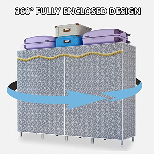 Portable Wardrobe with Hanging Rail and Shelves Y9022