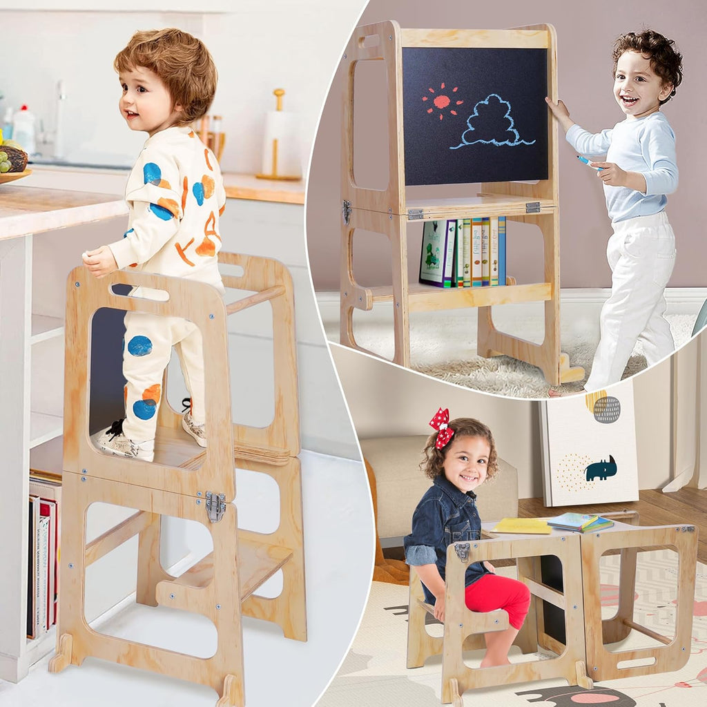 3-in-1 Toddler Standing Tower with Safety Rail V1291