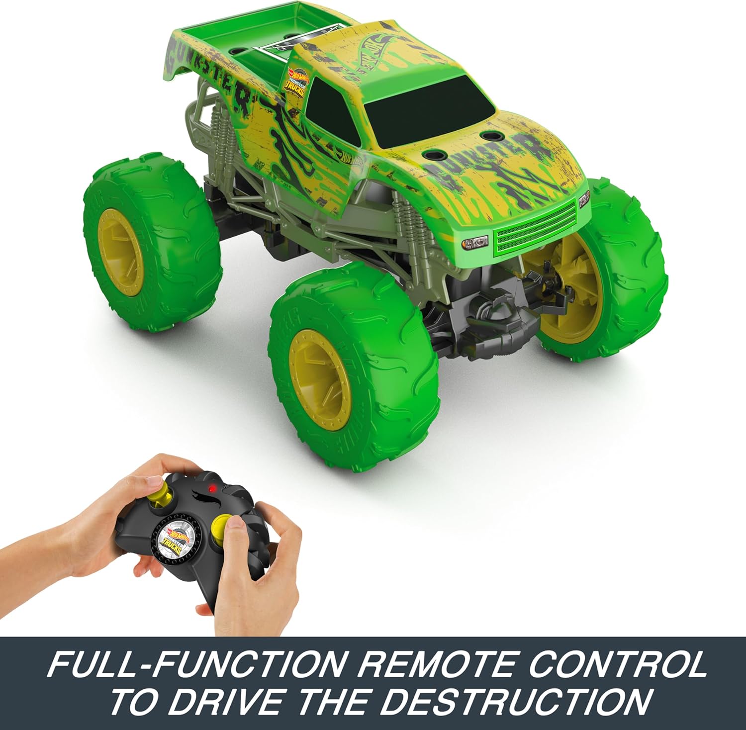 Monster Trucks RC Toy, Remote-Control 1:15 Scale, Glows in The Dark A49026