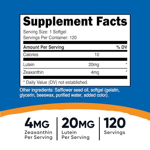 Zeaxanthin with Lutein 20mg, 120 Softgels N36972