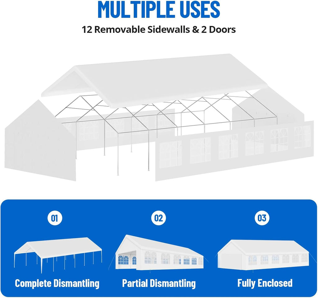 20x40 ft Outdoor Party Tent with Removable Sidewalls G28347