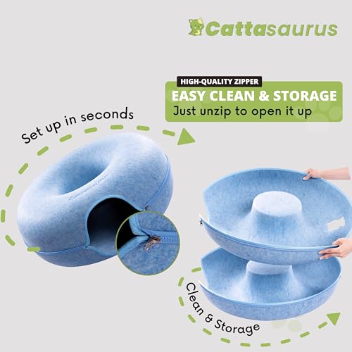 Cat Cave for Large Cats, Scratch Detachable & Washable Tunnel Bed W834457