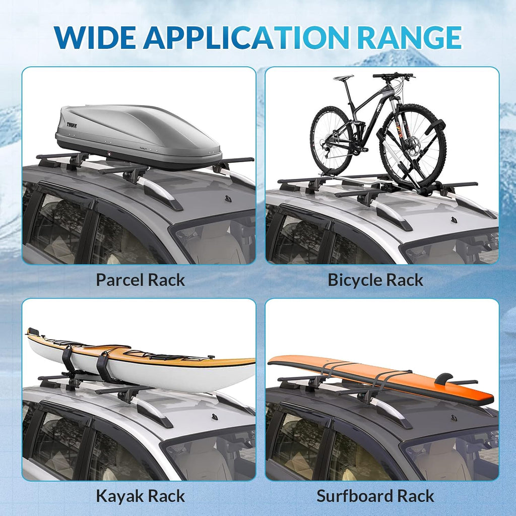 Roof Rack Cross Bars, Adjustable Lockable Aluminum Cargo Carrier, 330 LBS Capacity C9605