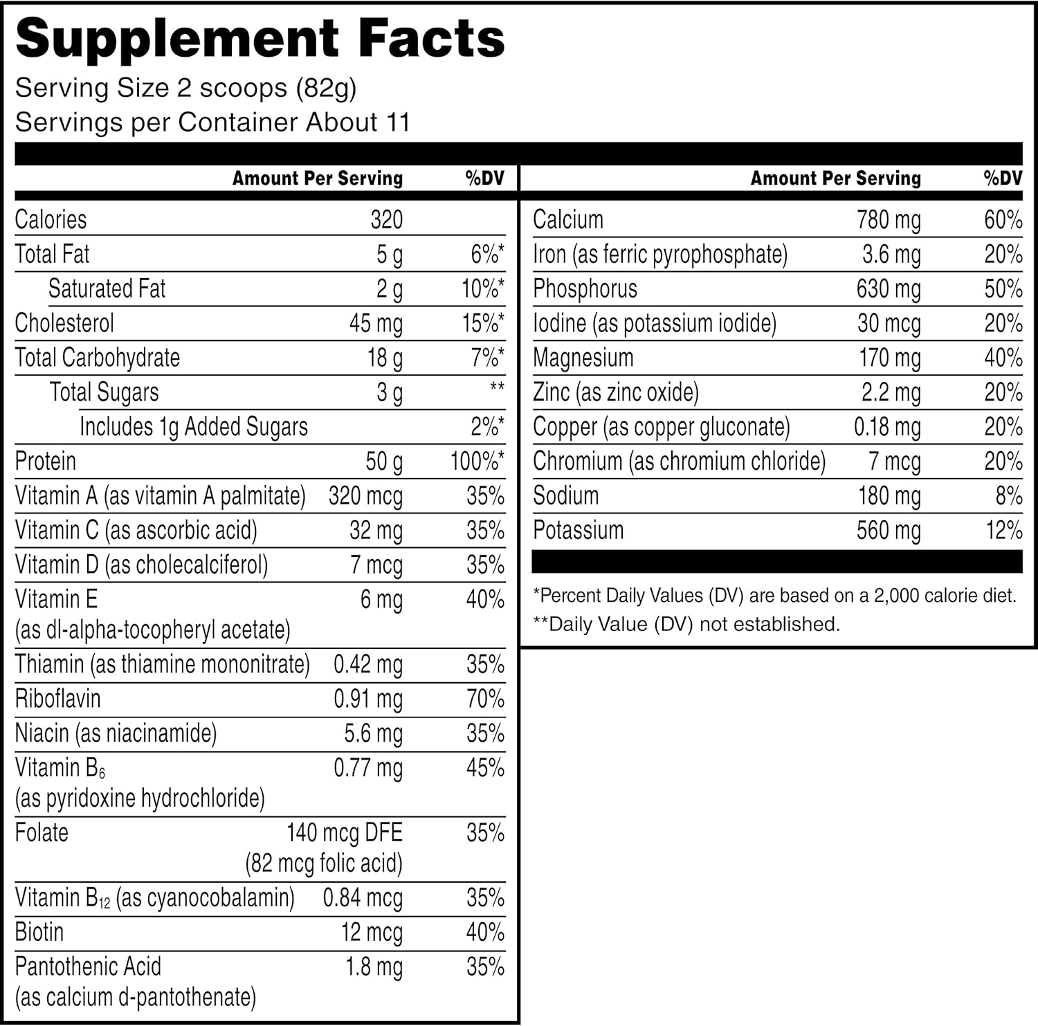 Protein Powder Supplement, Intense Vanilla, 2 Pound U919