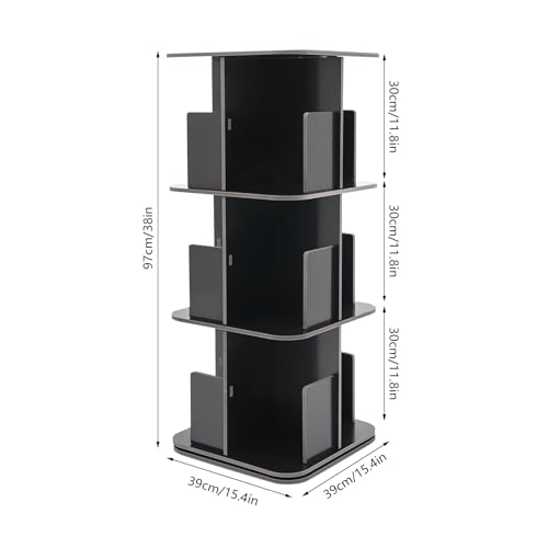360° Rotating 3-Tier Bookshelf for Corner Storage N81520