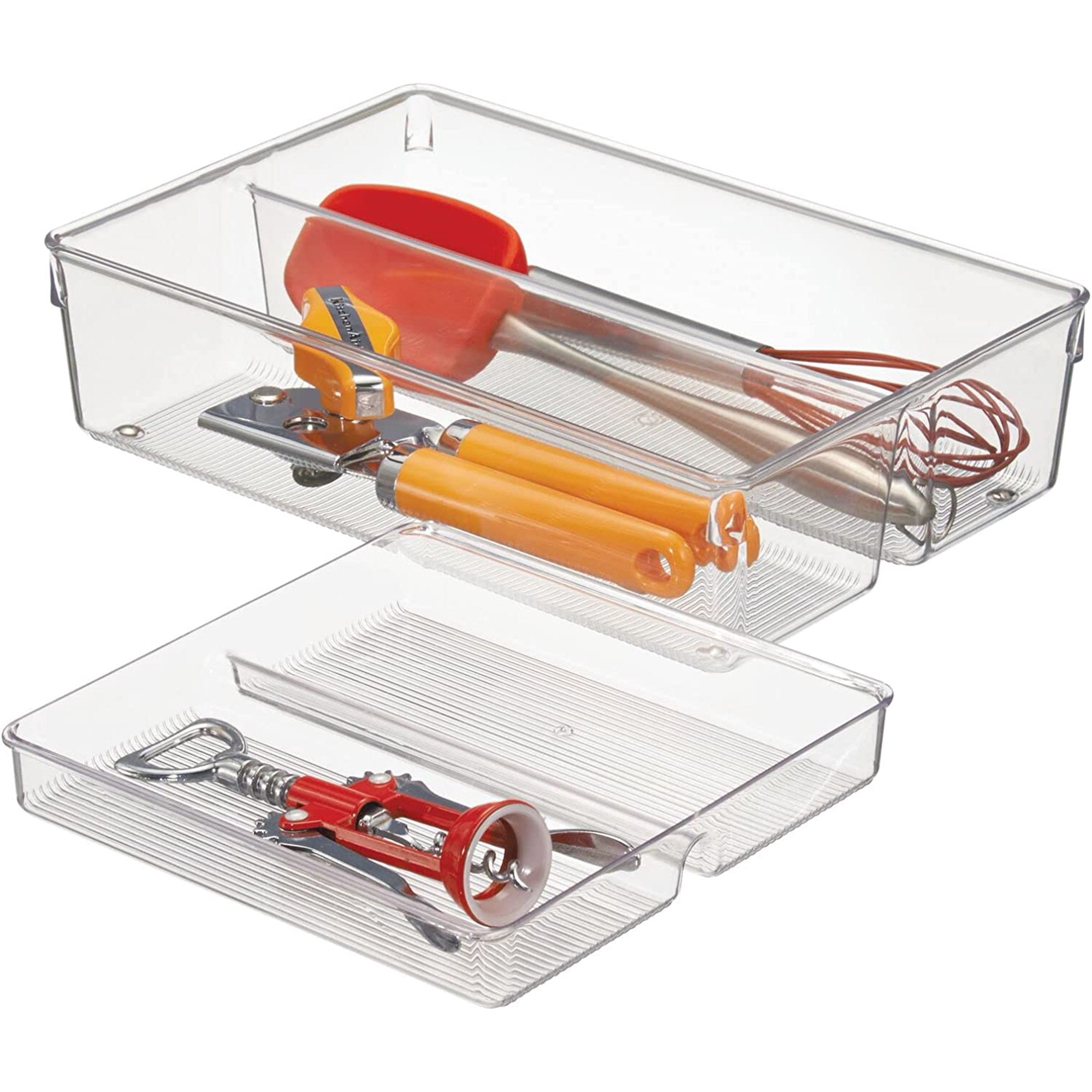 Stackable Kitchen Drawer Organizer with 2-Tier Tray I653