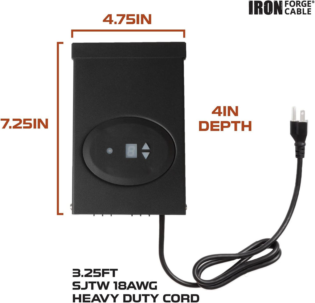 200W Low Voltage Landscape Lighting Transformer with Timer P268996