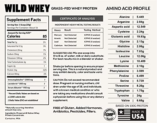 Grass-Fed Whey Protein, Cold Process, Unflavored S246