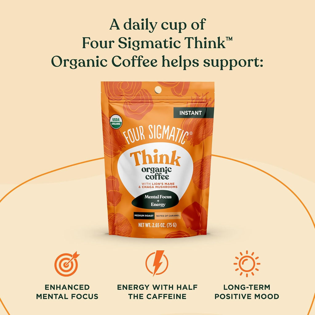 Organic Mushroom Coffee with Lion's Mane and Chaga, Instant Mix, 30 Servings R41635