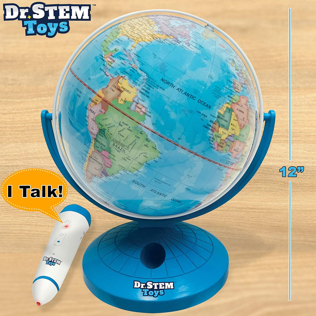 Talking World Globe with Interactive Stylus Pen and Stand, 9 Inches, Ages 6+ R449