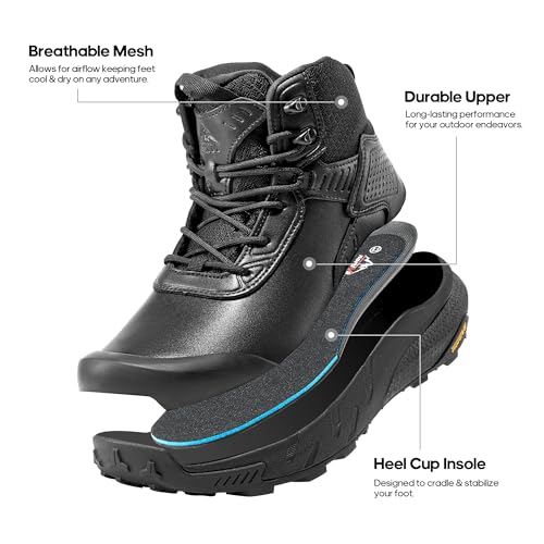 Men's Waterproof Tactical Work Boots Leather Motorcycle Combat Boots I104