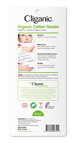 Organic Cotton Swabs, 1500 Count - Hypoallergenic, Soft & Absorbent D2795