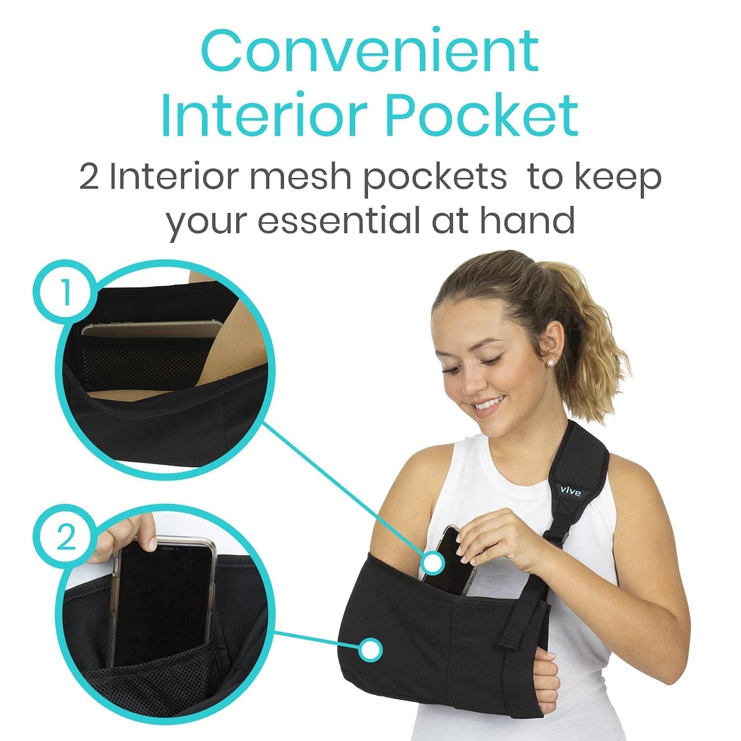 Arm Sling Shoulder Immobilizer for Left or Right Arm, Adjustable Padded Straps W612737
