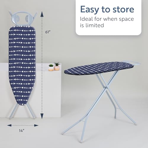 Freestanding Full Size Ironing Board with Iron Rest, 43 x 14 Inch Surface W850635