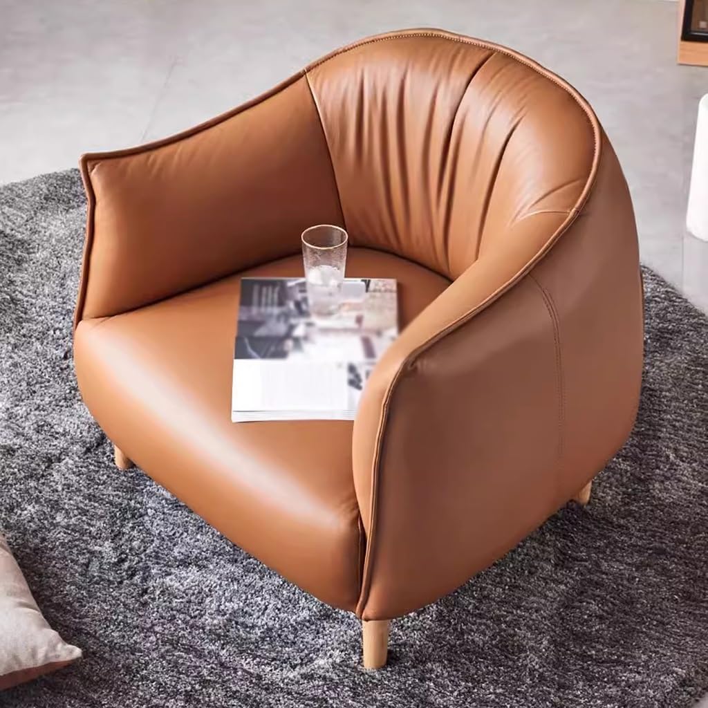 Leather Sofa for Living Room Modern Minimalist Solid Wood J593625