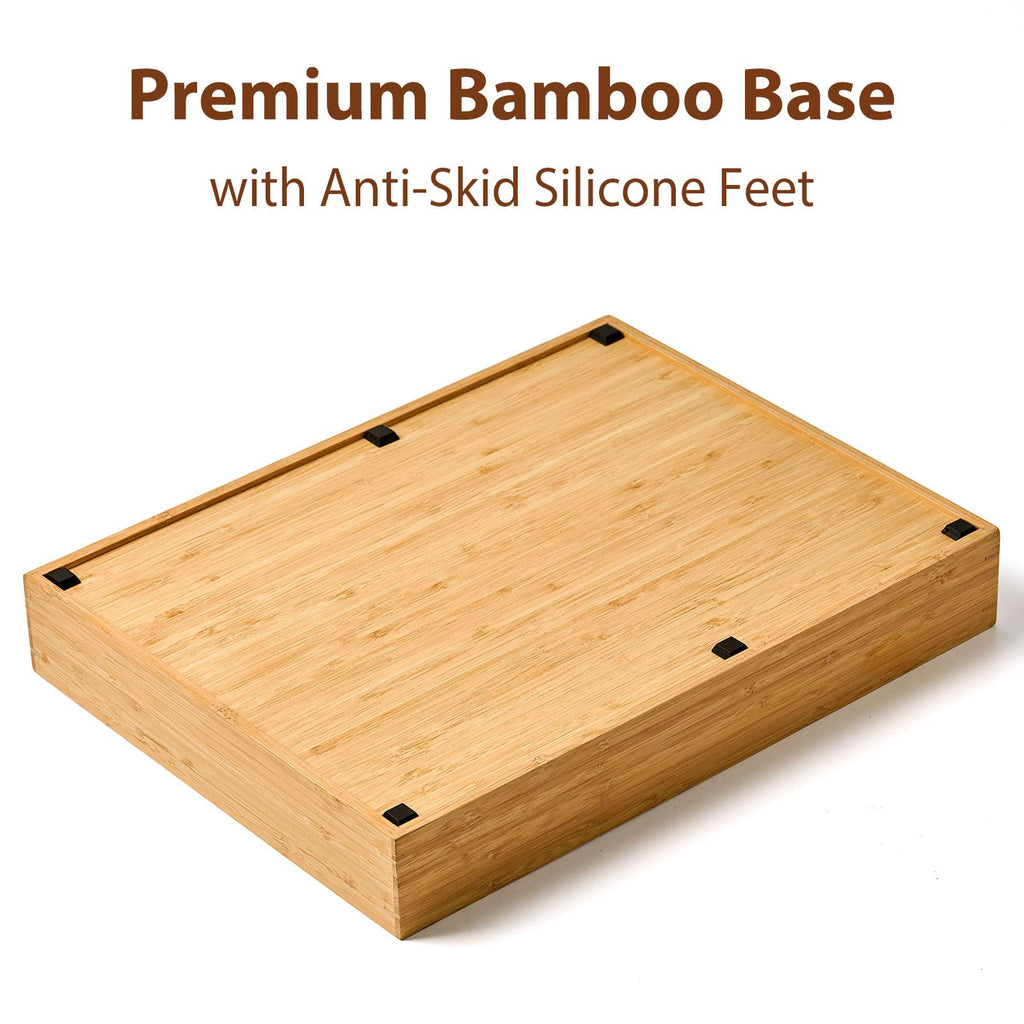 Bamboo Kitchen Organizer 7-Slot Utensil Tray for Drawers I250757