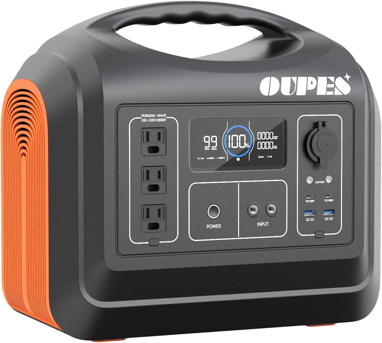 Portable Power Station 1200W, 992Wh Solar Generator with LiFePO4 Battery, 3 AC Outlets for Camping and Home Use A959
