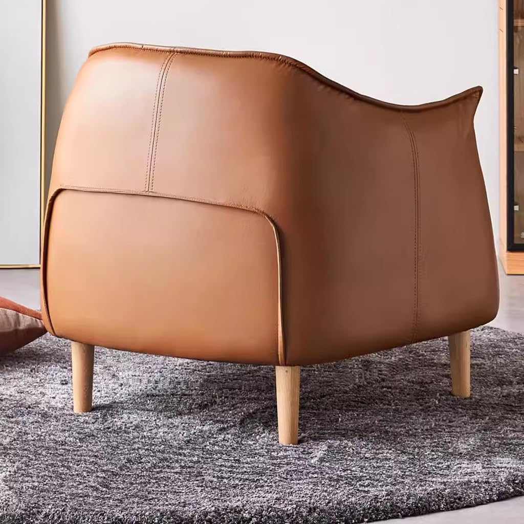 Leather Sofa for Living Room Modern Minimalist Solid Wood J593625