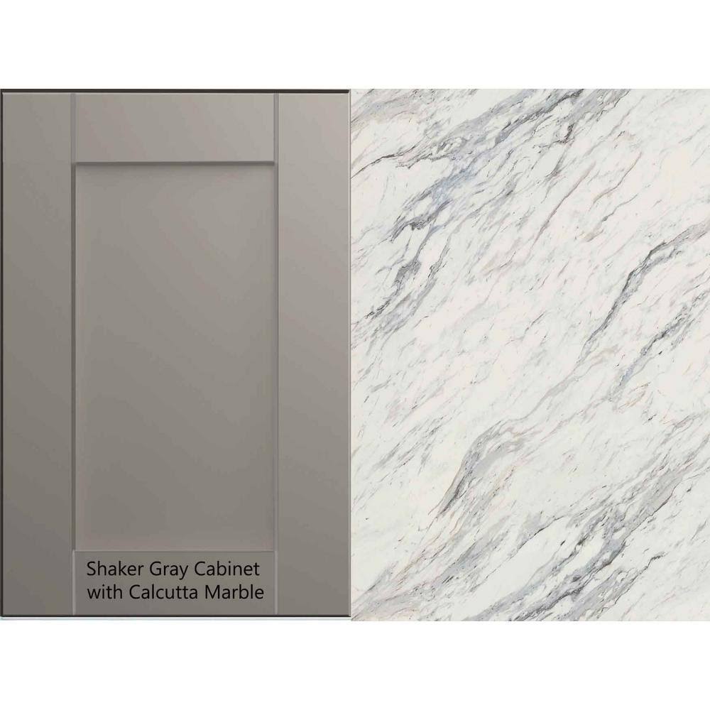 Laminate Countertop Kit 8 ft Calcutta Marble Valencia Edge R23996
