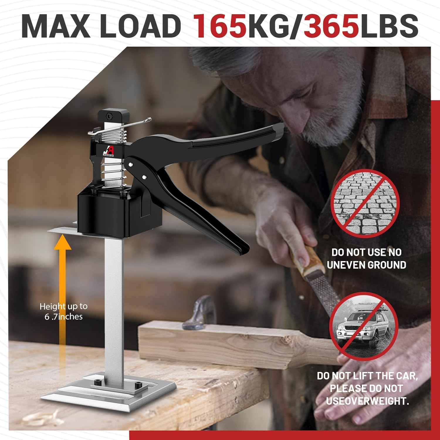 Furniture Lifter Jacks 2 Pack, 12 in, 440 lbs Capacity, Handheld Tool V1010