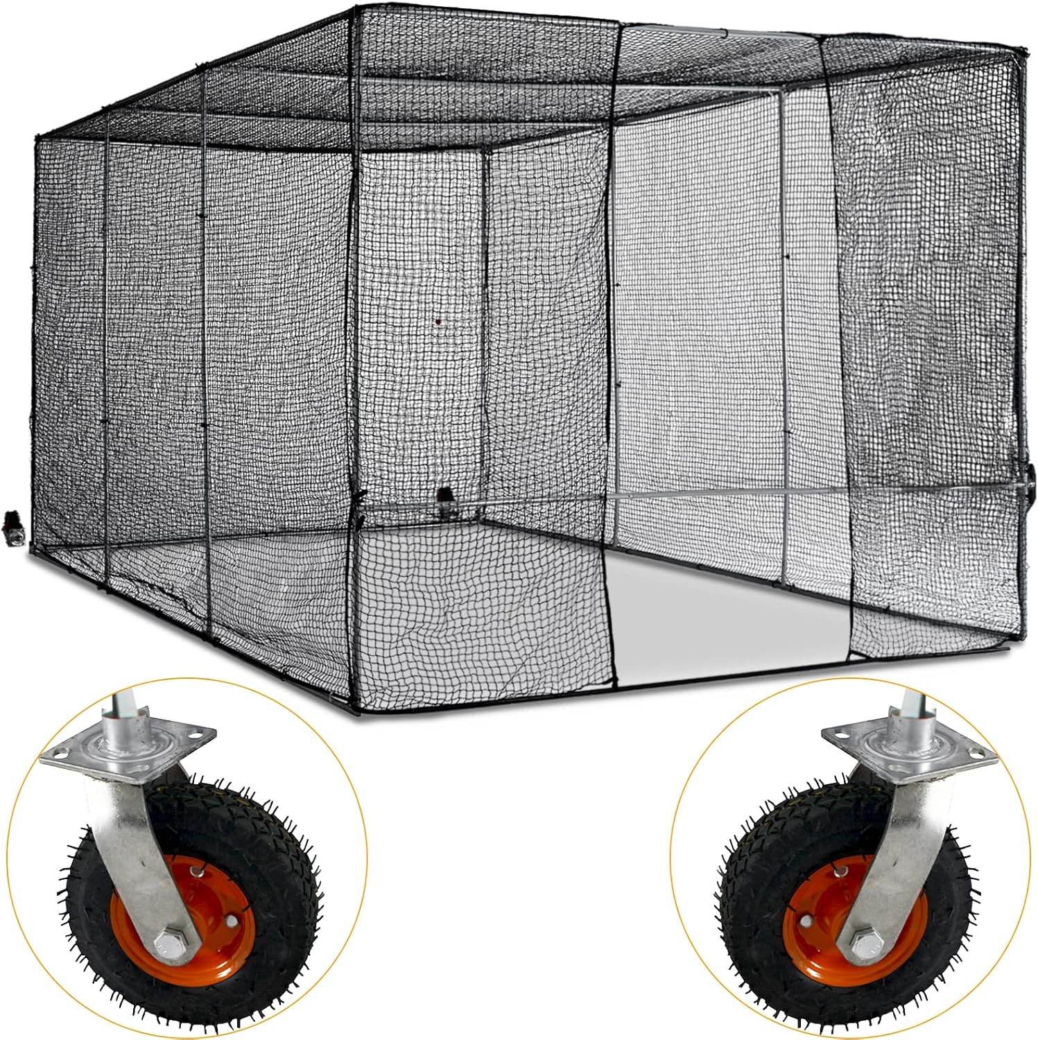 Batting Cage with Wheels for Backyard, 16x10x8 ft R5744