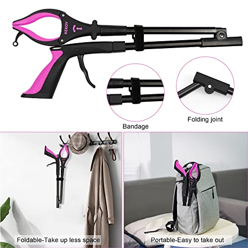 2-Pack Reacher Grabber Tool, 32" with Light, Foldable Pick Up Grab Tool H731689
