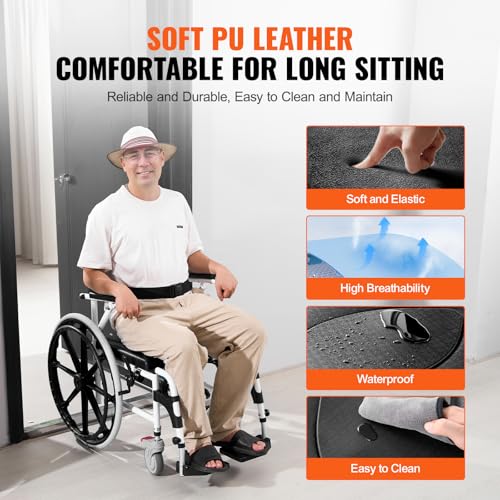 Shower Wheelchair, 17.5in Width Aluminum Alloy, Adjustable Rolling Chair with Brake for Disabled Adult J838