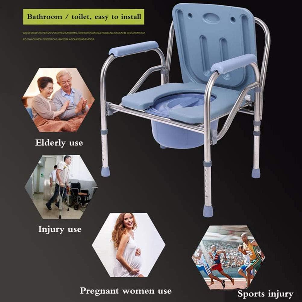 Portable Bedside Commode Chair, Non Slip, Adjustable Height, Extra Wide with Bucket Splash Guard N77266