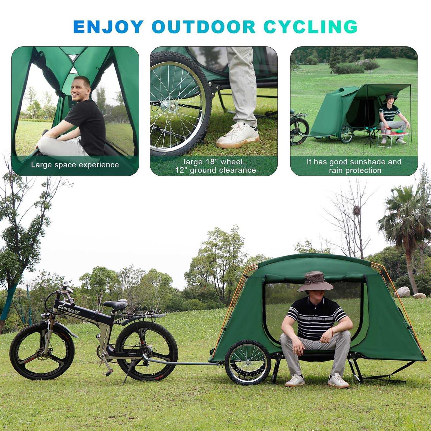 Folding E-Bike Trailer Tent for Off-The-Ground Camping D5581