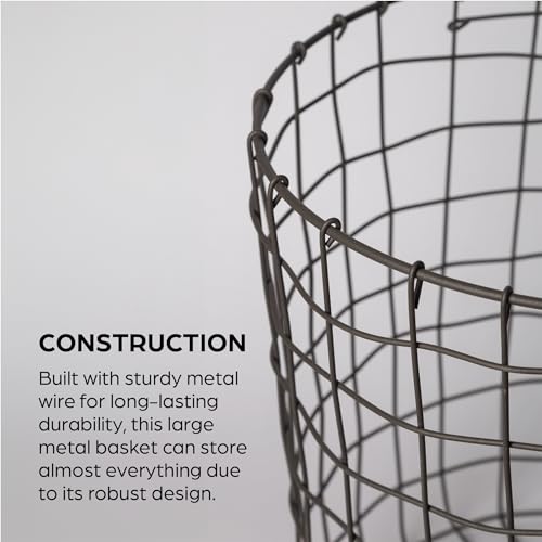Wire basket for blankets, toys, pantry storage, bedroom and living room decor Y732993