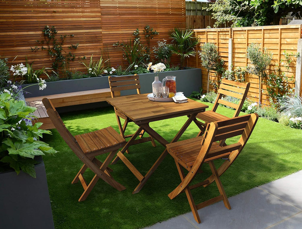Wood Folding Indoor Outdoor Table for Balcony Garden Patio J477036