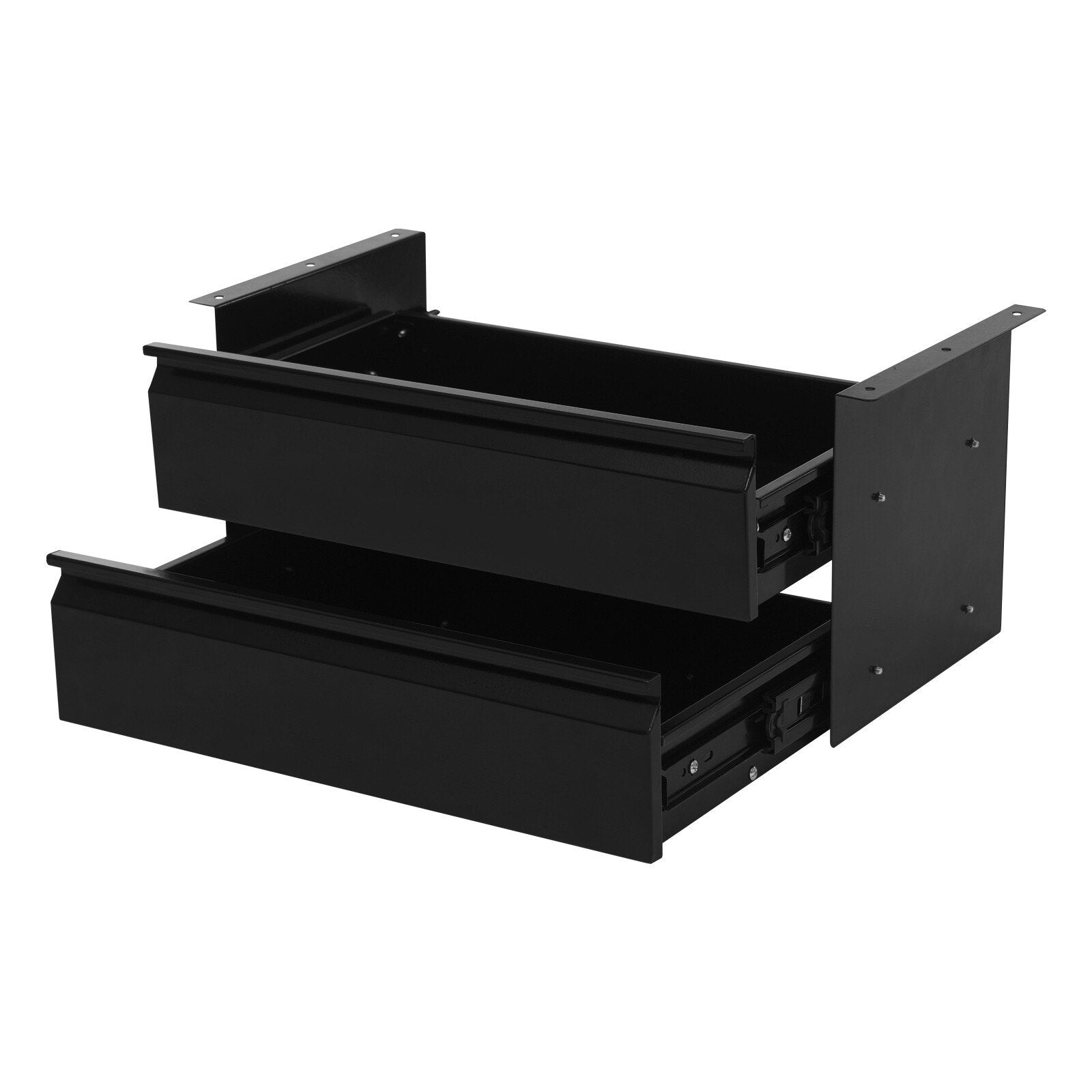 Under Desk Sliding Drawer Organizer, Black Steel Pull-Out Storage Tray F149