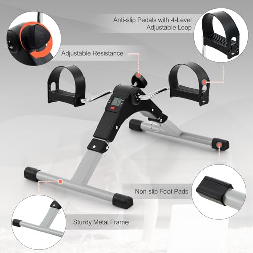 Mini Exercise Bike, Folding Under Desk Pedal Exerciser with LCD Display F541478
