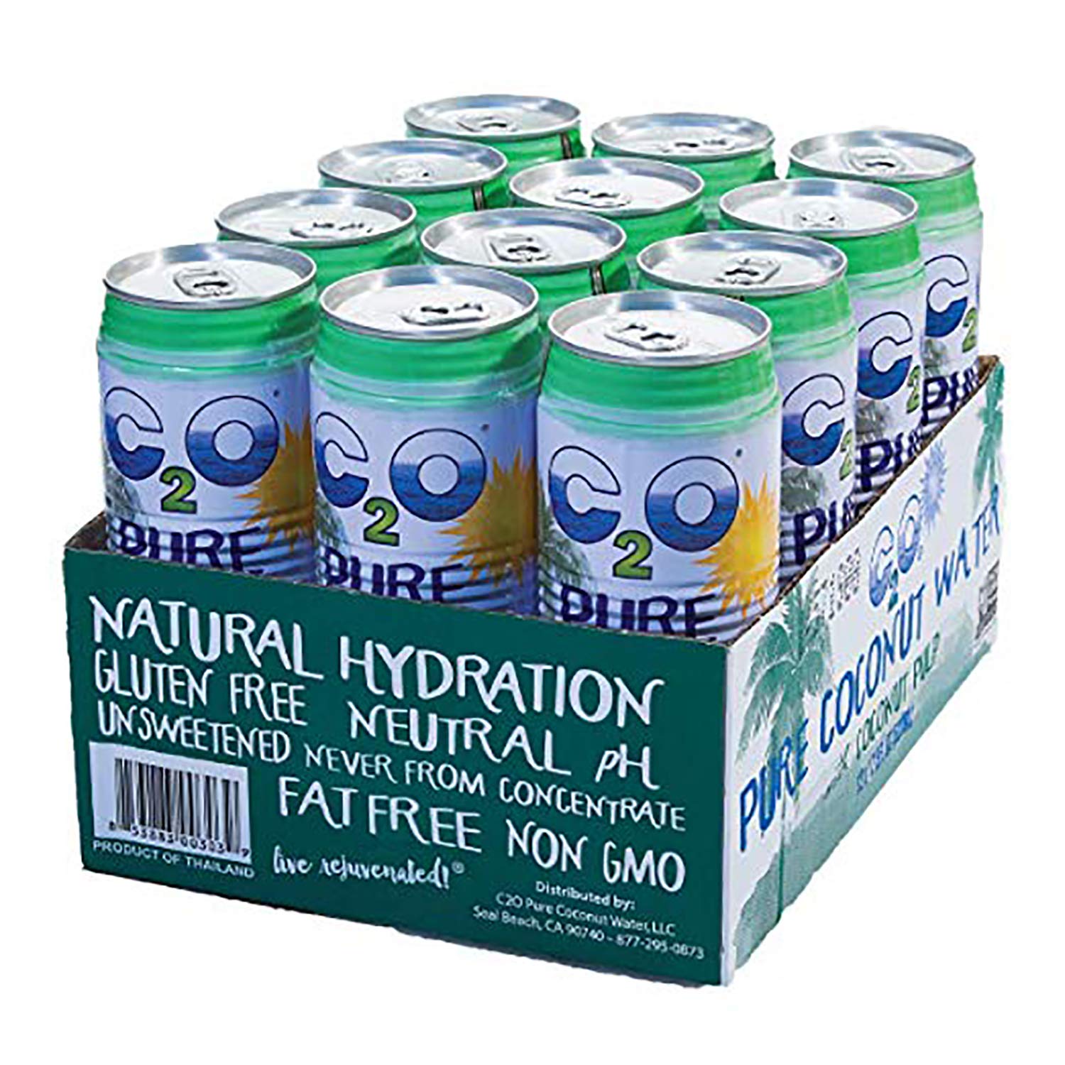 Pure Coconut Water with Pulp, 17.5 fl oz, Pack of 12 Z625