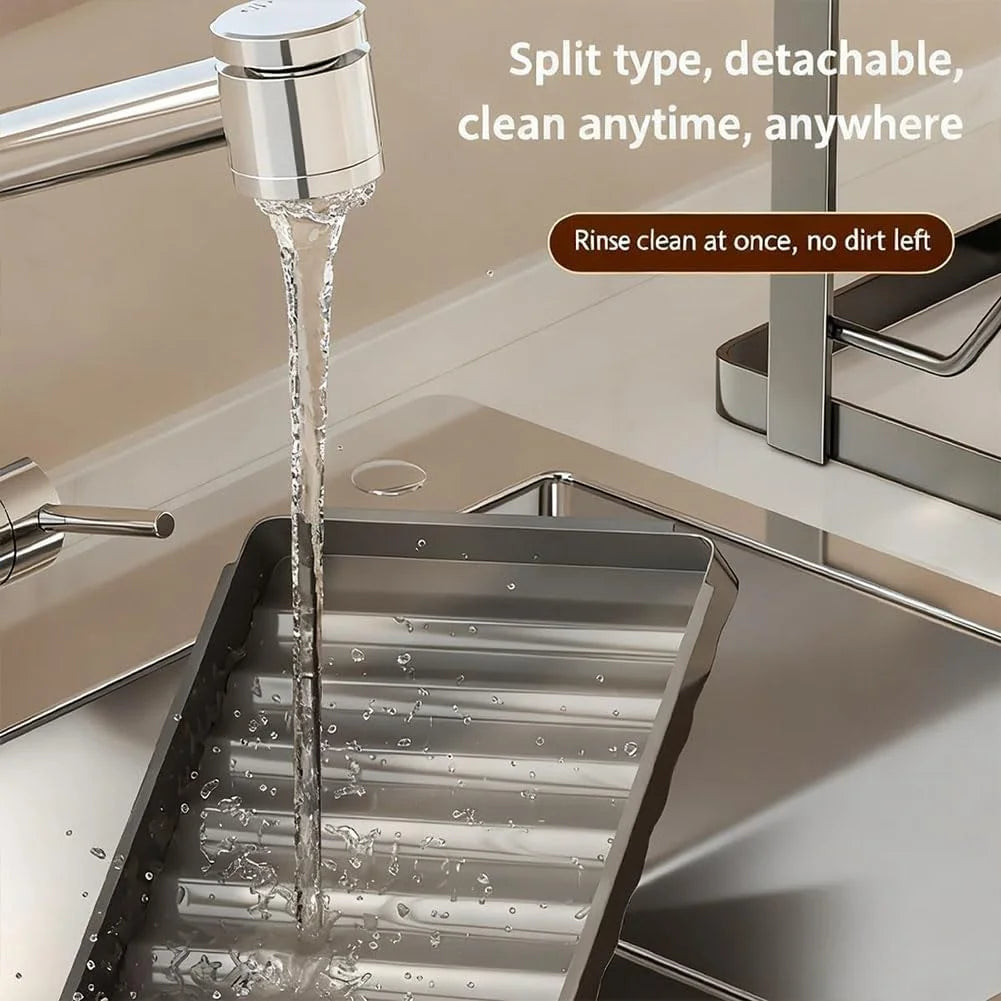 Stainless Steel Pot Lid Storage Rack with Removable Drip Tray H4387