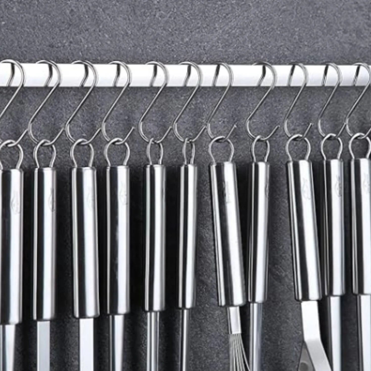 Stainless Steel Kitchen Utensils Set with Holder Rack, 38 Pieces W132747