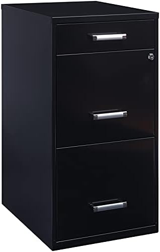 Metal Organizer Pencil Drawer Vertical File Cabinet, 18", Black V320