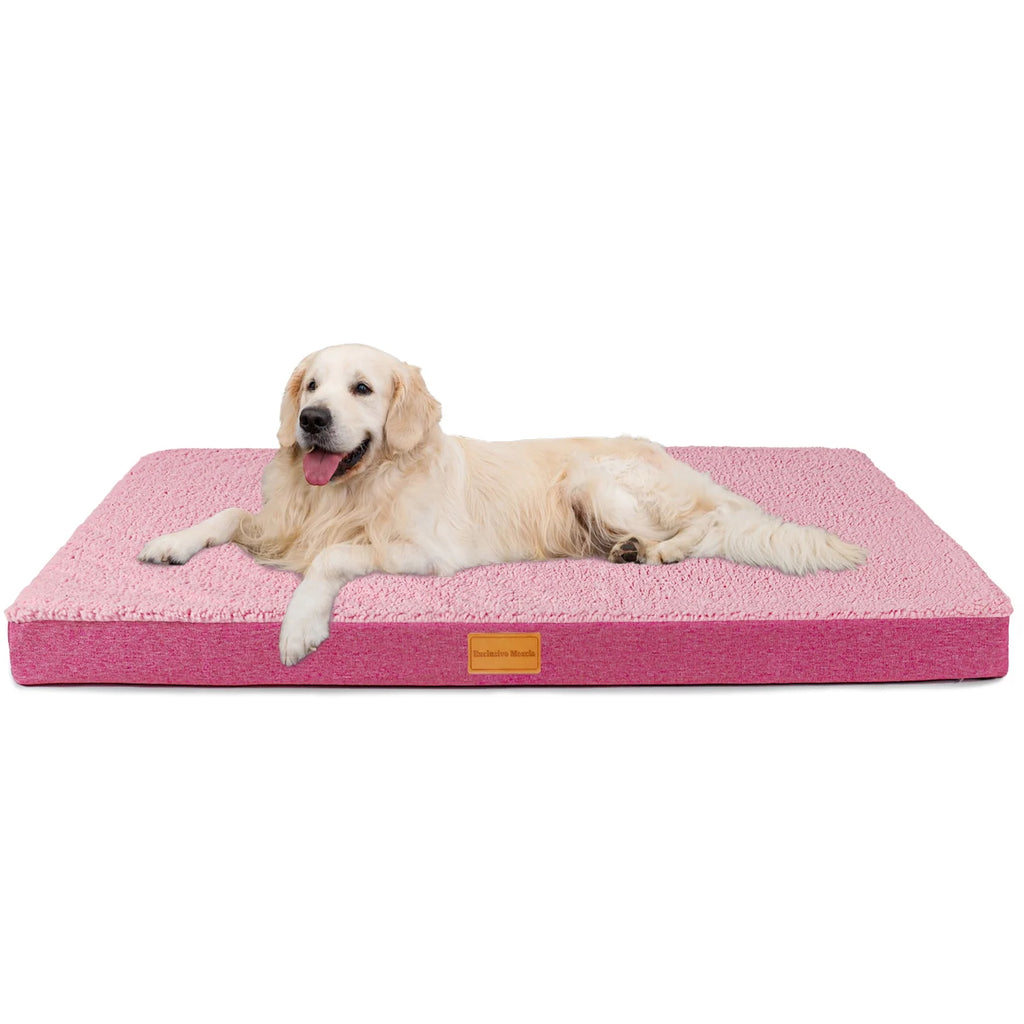 Orthopedic Pet Bed for Medium Dogs, Pink, Removable Washable Cover B1147