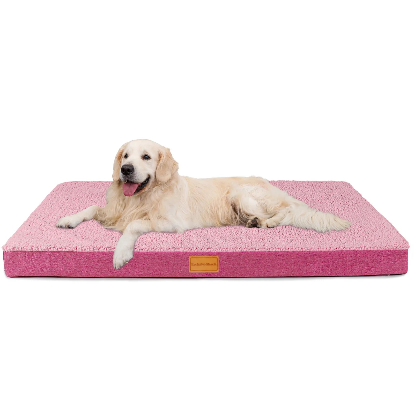 Orthopedic Pet Bed for Medium Dogs, Pink, Removable Washable Cover B1147