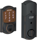 SCHLAGE BE479AA V CAM 619 Satin Nickel Sense Smart Deadbolt with Camelot Trim