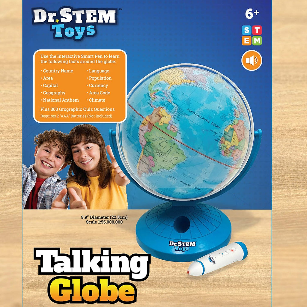 Talking World Globe with Interactive Stylus Pen and Stand, 9 Inches, Ages 6+ R449
