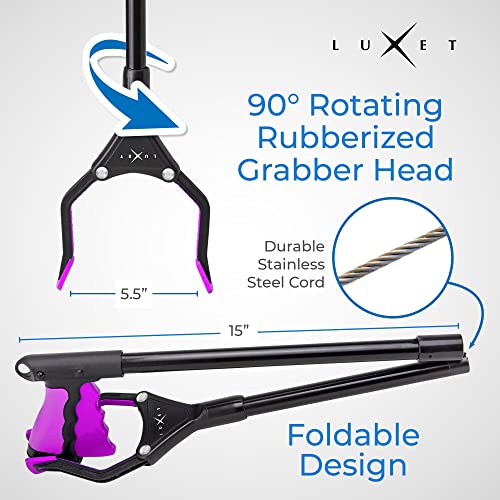 Reacher Tool, 32" Steel Foldable Pick Up Stick with Magnetic Tip I18487