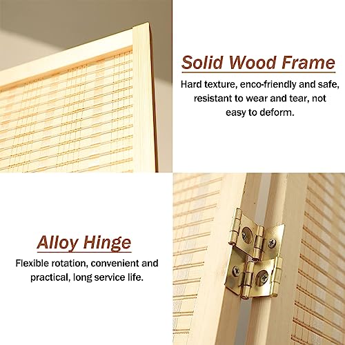 Room Divider 4 Panel Folding Screen Freestanding Partition Q769396