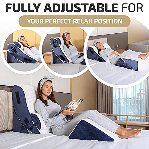 Adjustable Wedge Pillow Set with Leg Elevation for Back Support X74341